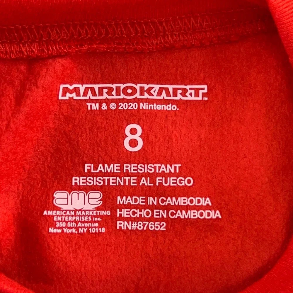 Mario Kart Boys 8 Red Black Let's Race Fleece 2-Piece Pajama Set NWT